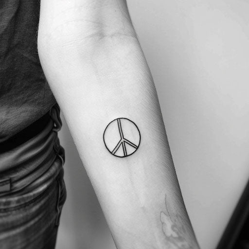Simplistic black and white peace tattoo sketch