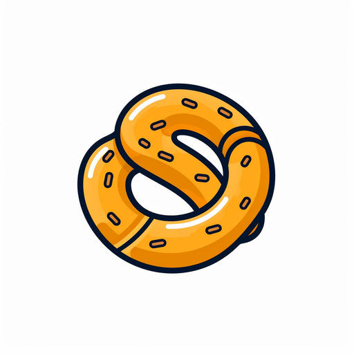 Minimalist pretzel illustration on white background