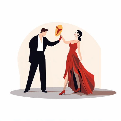 Minimalist style drama clipart on white background