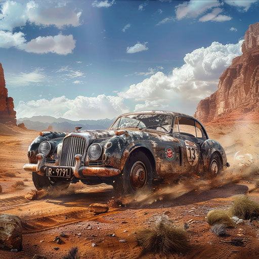 Rally version of the Bentley R Type Continental in desert
