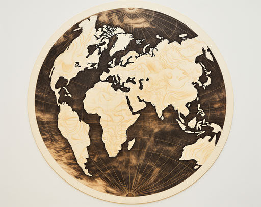 Earth in American consumer culture on white sheet