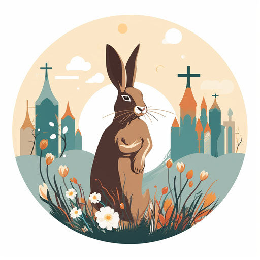 Religious Easter illustration in a minimalist style