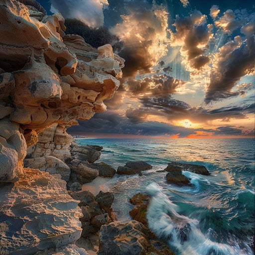 Majestic view of Nissi Beach, Cyprus with rocky formations