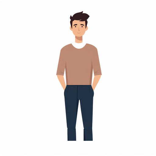 Minimalist person clipart on white background