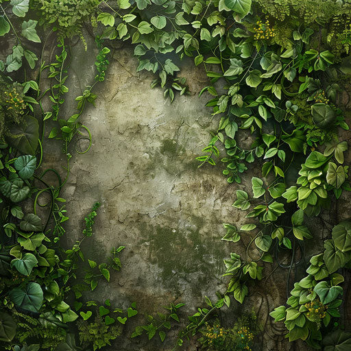 Realistic garden background with random metallic texture