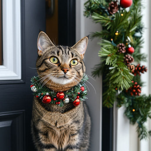 A cat waiting patiently by the door to greet guests