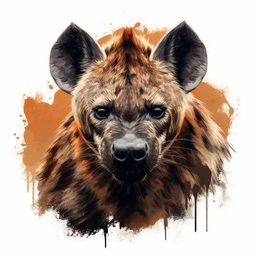 Hyena clipart in the style of Chiaroscuro Art, on white background