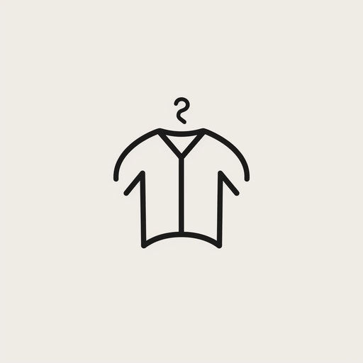 Minimalist clothing logo with clean lines on white background