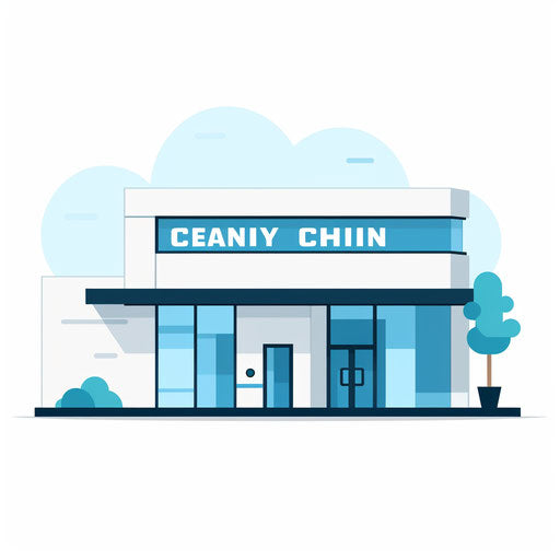 Clinic illustration in the Minimalist style, on a white background
