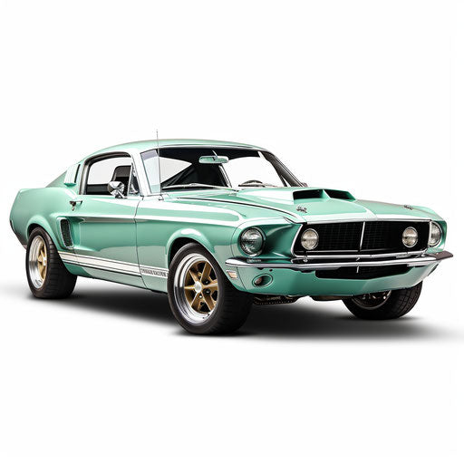 Vintage seafoam green sports coupe