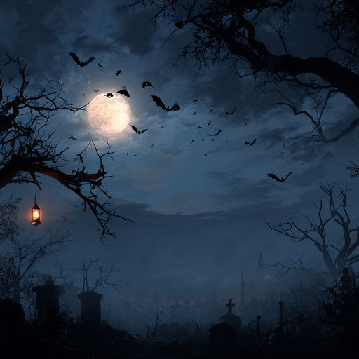 A Spooky Halloween Night Under a Full Moon