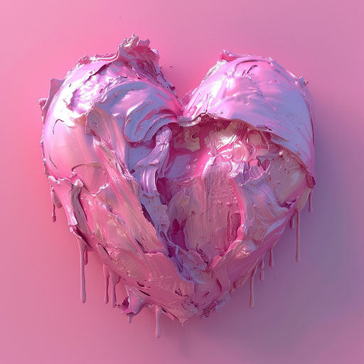 Pink heart with two sides in the middle