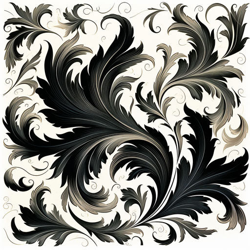 Pattern clipart in the style of Chiaroscuro Art, on a white background