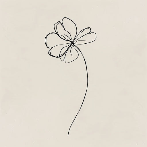 Minimalist sketch of a clover in single line style
