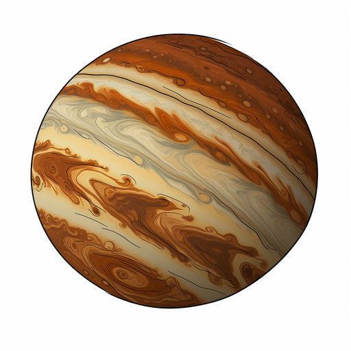 Jupiter illustration in the style of Chiaroscuro Art on white background