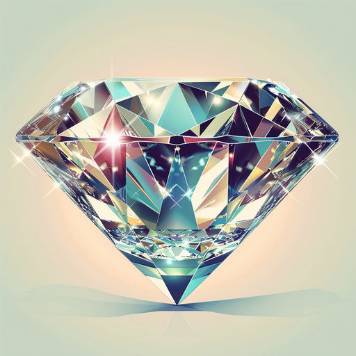 Diamond clipart with random flat background and delicate lines