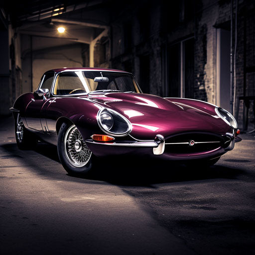 Jaguar E type car Burgandy