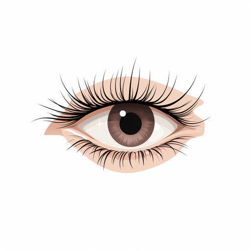 Minimalist eyelash illustration on white background