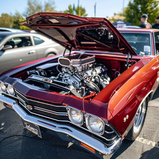1969 Chevrolet Chevelle SS with twin-turbo at performance car event
