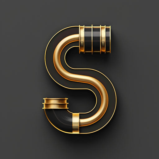 Luxury plumbing logo with gold accents on black background