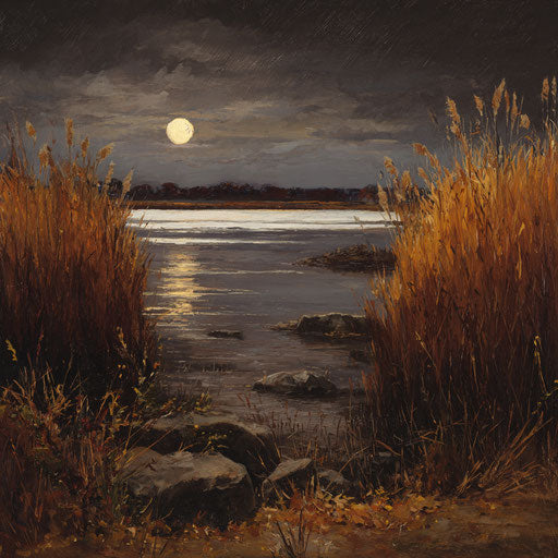 Dark and cloudy sky with a partially hidden full moon