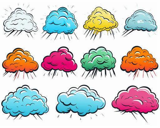 Energetic thunder cloud in comic style