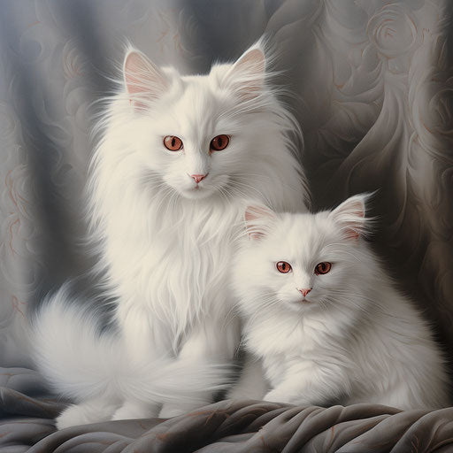 Two white cats