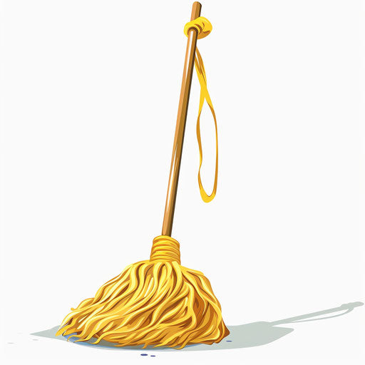 Realistic illustration of a mop on white background with vibrant colors