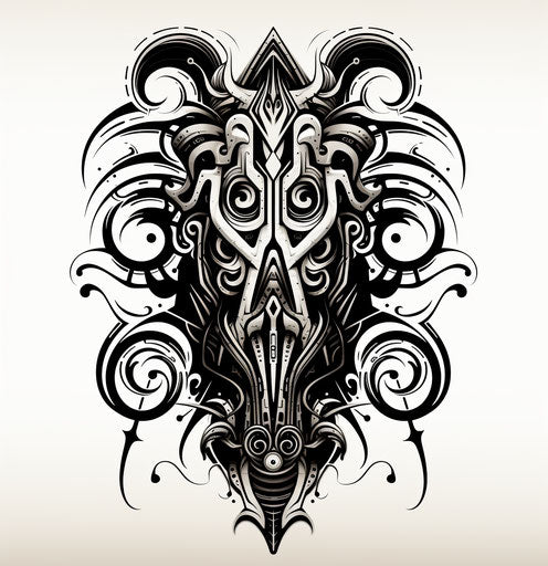 Tribal tattoo in futuristic Victorian style