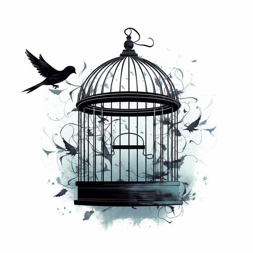Chiaroscuro Art: Cage clipart on white background