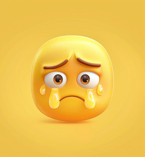Yellow sad emoji tears