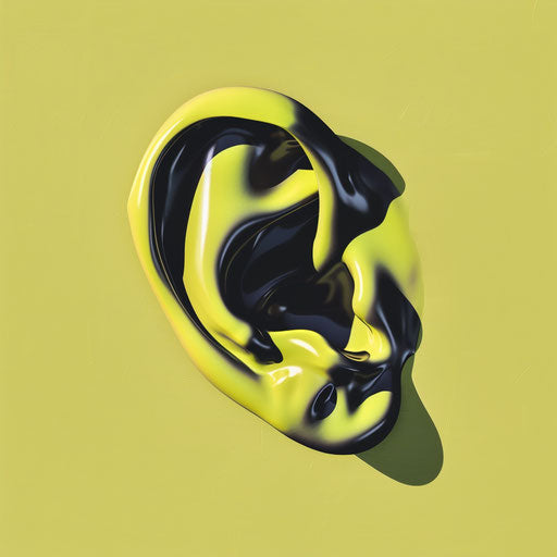 Ear clipart on vibrant and detailed chartreuse background