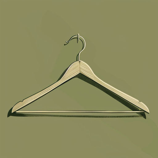 Hanger clipart on muted olive background with soft gradients
