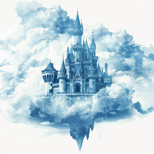 Fairy tale castle in the clouds