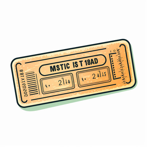 Minimalist ticket clipart on white background
