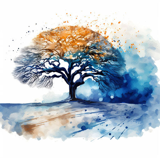 2024 New Year Clipart in the style of Oil painting, on a white background