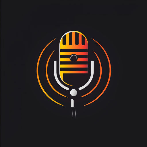 Dynamic podcast logo with high contrast and a powerful design