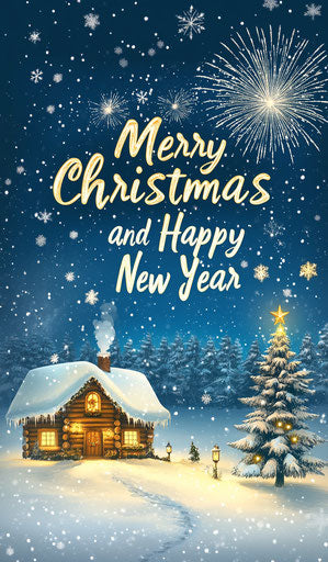 A magical winter landscape. Merry Christmas and Happy New Year!