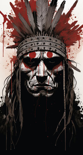 Eerie animal symbols on white background