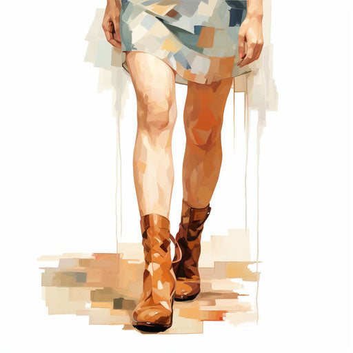 Leg illustration in the style of oil painting, on white background