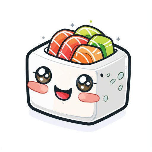 Cute minimalistic kawaii style sushi
