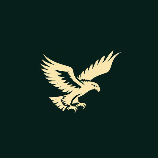 Classic eagle logo with timeless font on dark green background