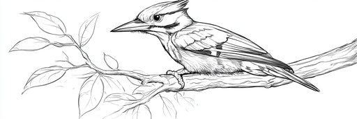 Very simple woodpecker coloring page 3:1