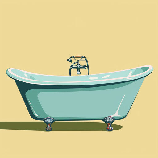 Photo realistic tub clipart with random flat background