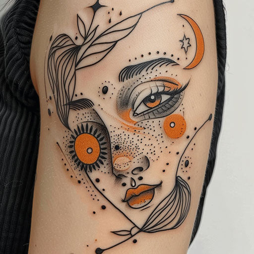 Freckle tattoos with whimsical themes