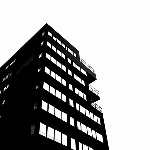 Realistic building silhouette with deep shadows