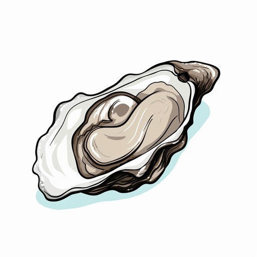 Minimalist oyster clipart on white background