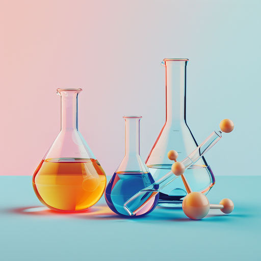 Realistic chemistry clipart with flat random background