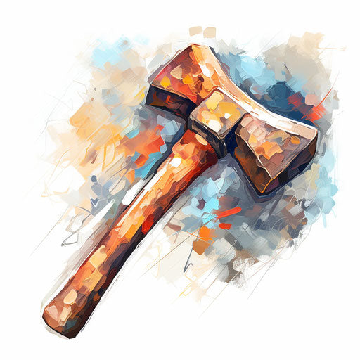 Impressionistic hammer illustration on white background
