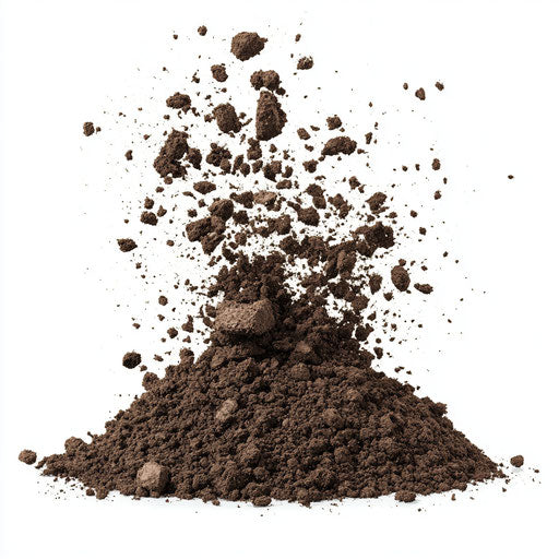 3D soil in photorealistic style with a flat white background